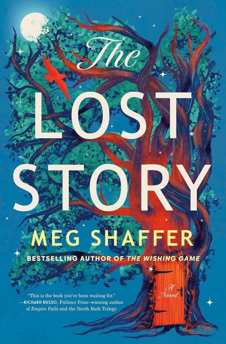 A book cover with the title "The Lost Story" by Meg Shaffer