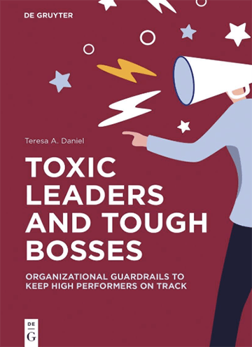 A book cover shows the title, "Toxic Leaders and Tough Bosses."