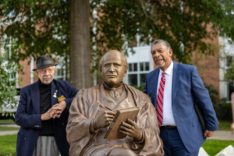 Ed Hamilton, the statue of John Marshall Harlan and Aaron Thompson
