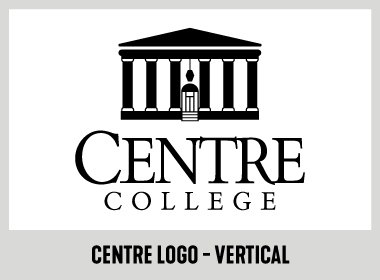 Centre college logo with text "Centre logo - vertical"