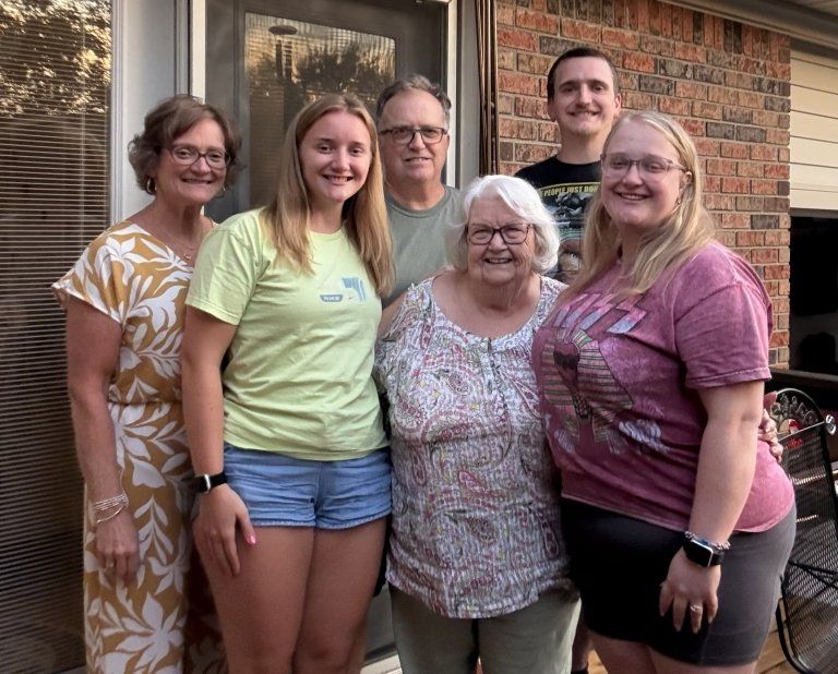 Caroline Toler with her family.