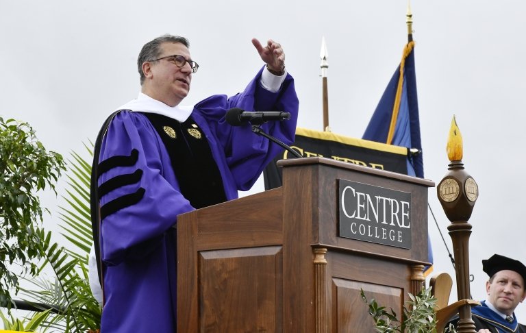 Nayef Samhat delivering the Commencement Address.