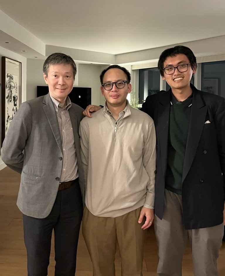 Centre College student Nam Nguyen, right, poses with colleagues at the Digitizing Vietnam conference at Columbia University.