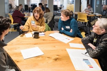 State Rep. Josie Raymond of Louisville met with community members at CentreWorks after a discussion led by Centre students on early childhood education.