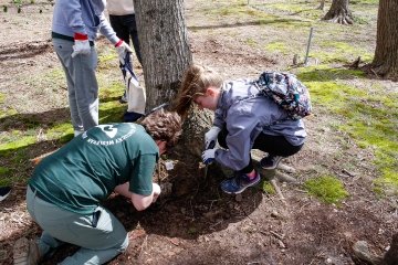 Centre Bonner students and other Bonners from across the state worked to clean up Shelby City Cemetery during their service.