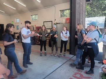 Students in Dr. Claire O'Quin's BIO 285 class met with firefighers in the Yosemite National Park.  