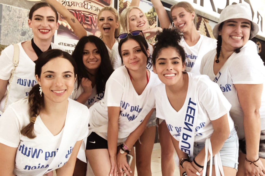 Kailey Boyles '24 (third from left) earned the title of Miss Mission Guatemala