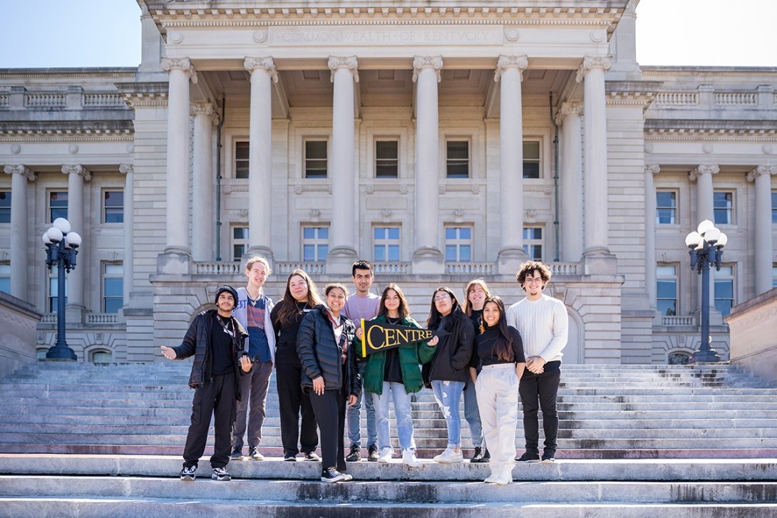 Students visited the Kentucky State Capitol during an alternative spring break trip on Monday, March 20, 2023. 