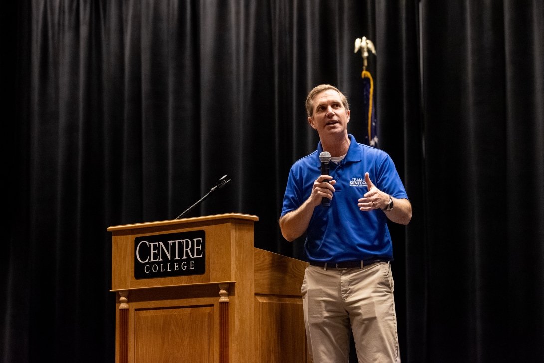 Andy Beshear speaks at Centre College